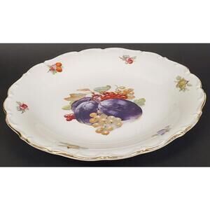 Vintage Schumann Arzberg Bavaria Porcelain Fruit Platter 11.75" Gold Trim